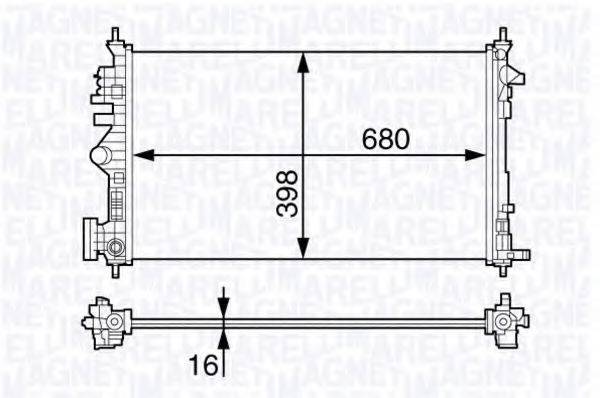 MAGNETI MARELLI 350213140700 Радіатор, охолодження двигуна