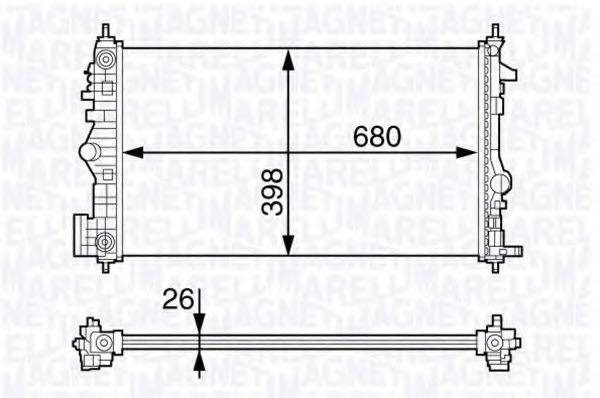 MAGNETI MARELLI 350213141400 Радіатор, охолодження двигуна