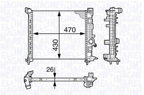 MAGNETI MARELLI 350213143400 Радіатор, охолодження двигуна