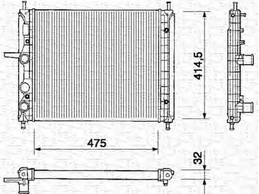 MAGNETI MARELLI 350213163000 Радіатор, охолодження двигуна