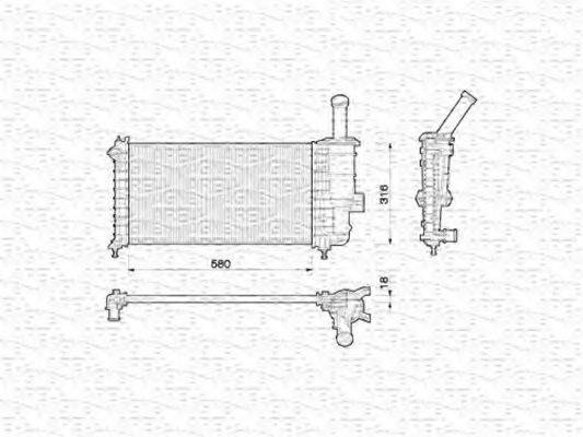 MAGNETI MARELLI 350213173000 Радіатор, охолодження двигуна