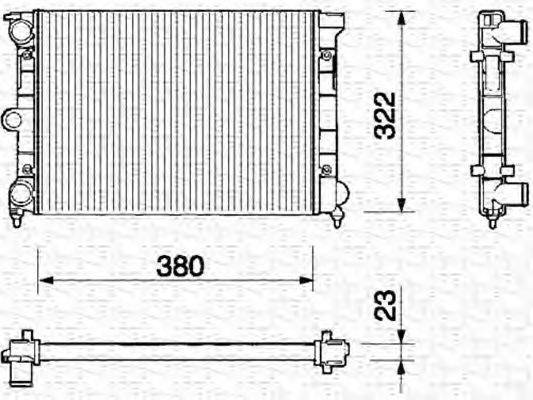 MAGNETI MARELLI 350213215000 Радіатор, охолодження двигуна