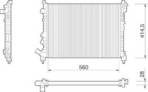 MAGNETI MARELLI 350213254000 Радіатор, охолодження двигуна