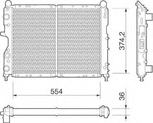 MAGNETI MARELLI 350213257000 Радіатор, охолодження двигуна