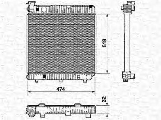 MAGNETI MARELLI 350213523000 Радіатор, охолодження двигуна