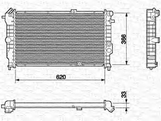 MAGNETI MARELLI 350213591000 Радіатор, охолодження двигуна