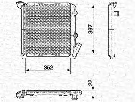 MAGNETI MARELLI 350213613000 Радіатор, охолодження двигуна