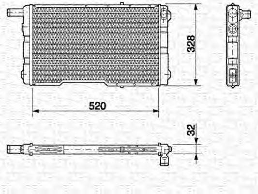 MAGNETI MARELLI 350213635000 Радіатор, охолодження двигуна