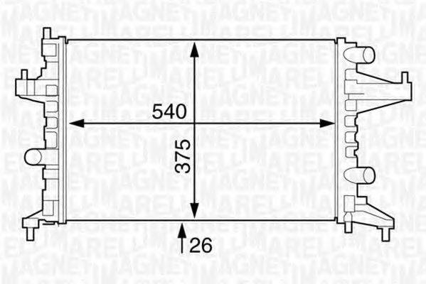 MAGNETI MARELLI 350213829000 Радіатор, охолодження двигуна