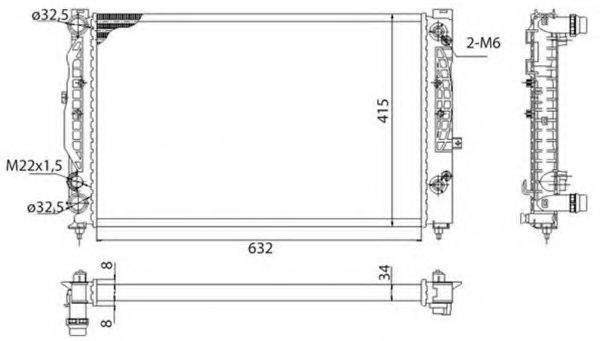 MAGNETI MARELLI 350213739003 Радіатор, охолодження двигуна