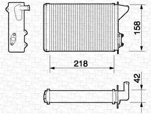 MAGNETI MARELLI 350218053000 Теплообмінник, опалення салону