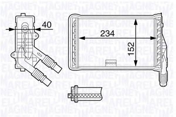 MAGNETI MARELLI 350218337000 Теплообмінник, опалення салону