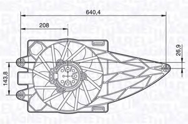 MAGNETI MARELLI 069422483010 Вентилятор, охолодження двигуна