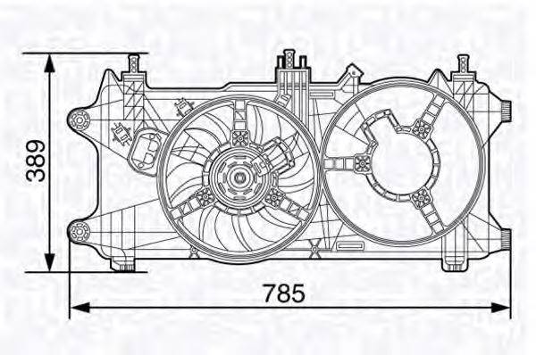 MAGNETI MARELLI 069422487010 Вентилятор, охолодження двигуна