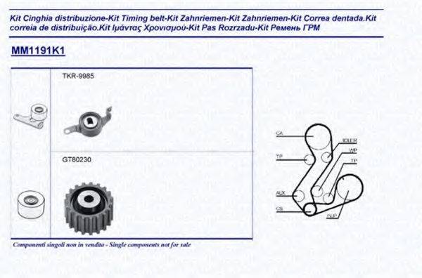 MAGNETI MARELLI 341311911101 Комплект ременя ГРМ